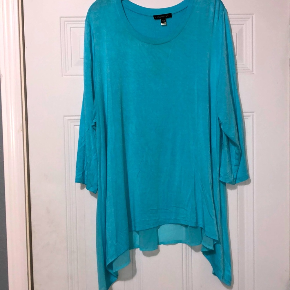 Lane Bryant Turquoise Blouse. 3/4 Sleeve. Plus 18/20